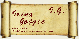 Irina Gojgić vizit kartica